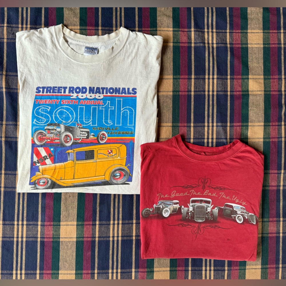 Newport Blue & Gildan Cotton Classic Cars Graphic Print T-shirts Bundle